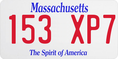 MA license plate 153XP7