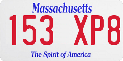 MA license plate 153XP8