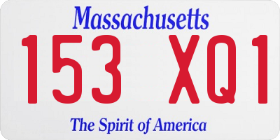 MA license plate 153XQ1