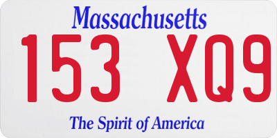 MA license plate 153XQ9