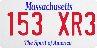 MA license plate 153XR3