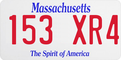 MA license plate 153XR4