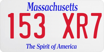 MA license plate 153XR7