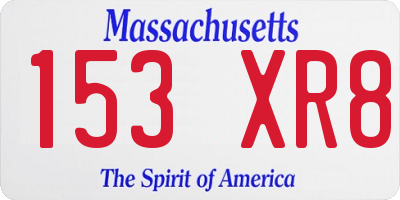 MA license plate 153XR8