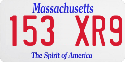 MA license plate 153XR9