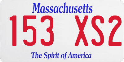 MA license plate 153XS2