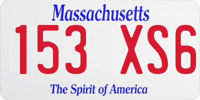MA license plate 153XS6