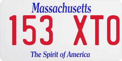 MA license plate 153XT0