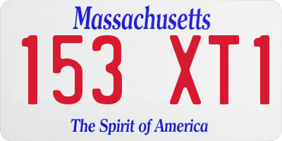 MA license plate 153XT1