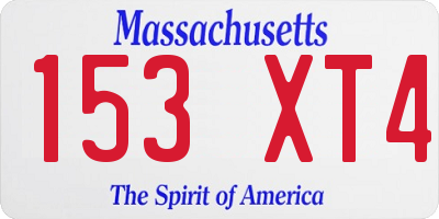 MA license plate 153XT4