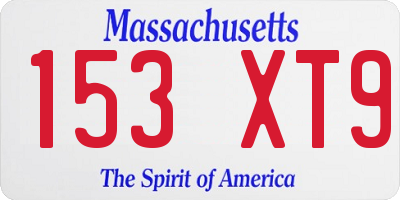 MA license plate 153XT9