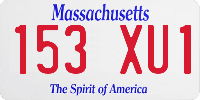 MA license plate 153XU1