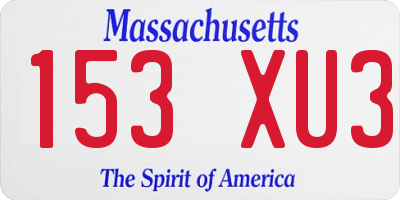 MA license plate 153XU3