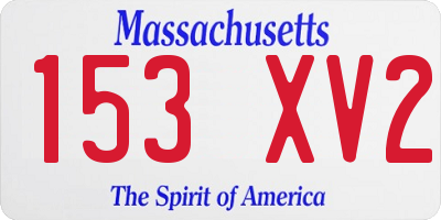 MA license plate 153XV2