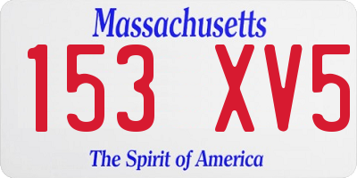 MA license plate 153XV5