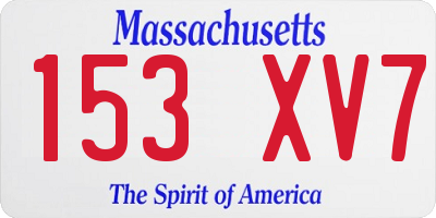 MA license plate 153XV7
