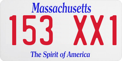 MA license plate 153XX1