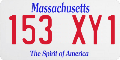 MA license plate 153XY1
