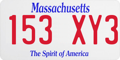 MA license plate 153XY3