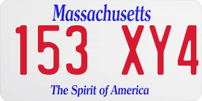 MA license plate 153XY4