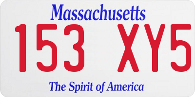 MA license plate 153XY5