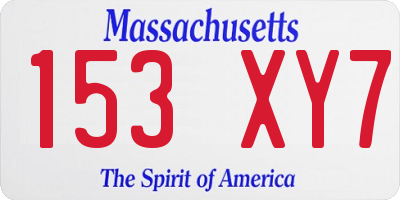 MA license plate 153XY7