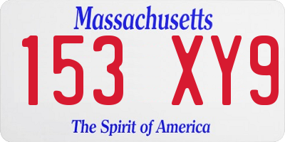 MA license plate 153XY9