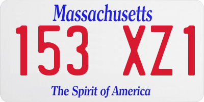 MA license plate 153XZ1