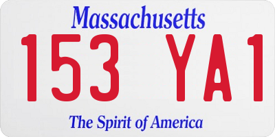 MA license plate 153YA1