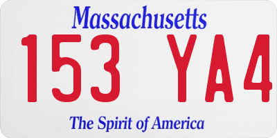MA license plate 153YA4