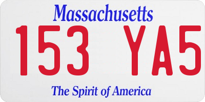 MA license plate 153YA5