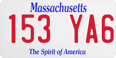MA license plate 153YA6