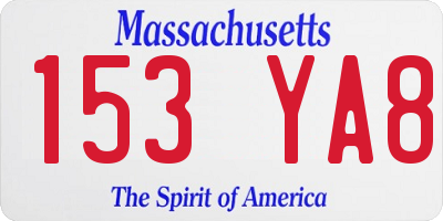 MA license plate 153YA8