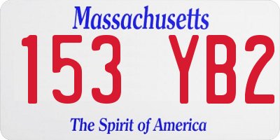 MA license plate 153YB2