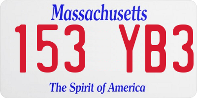 MA license plate 153YB3