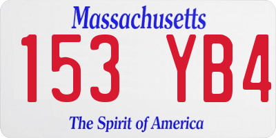 MA license plate 153YB4