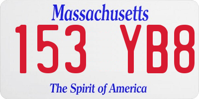 MA license plate 153YB8