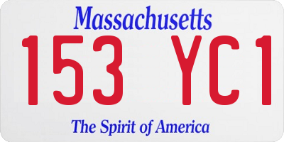 MA license plate 153YC1