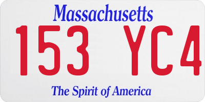 MA license plate 153YC4