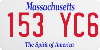 MA license plate 153YC6