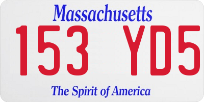 MA license plate 153YD5