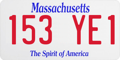 MA license plate 153YE1