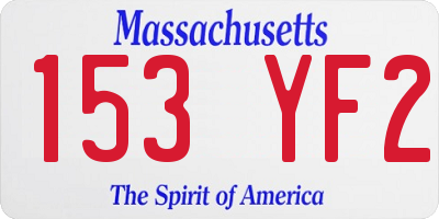 MA license plate 153YF2