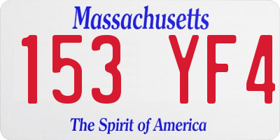 MA license plate 153YF4