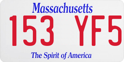 MA license plate 153YF5