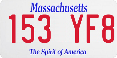 MA license plate 153YF8
