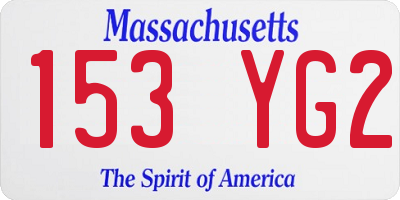 MA license plate 153YG2
