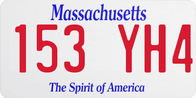 MA license plate 153YH4