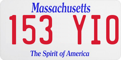 MA license plate 153YI0