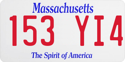 MA license plate 153YI4